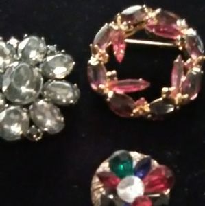2 custom brooches 1 custom brooch pin vintage